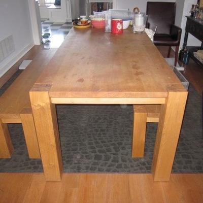 BARN TABLE WITH TWO BENCHES