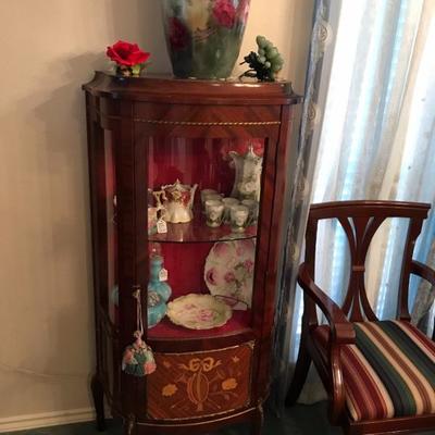 French Curio Cabinet and RS Prussia China
