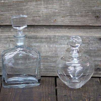 Glass decanter & perfume bottle