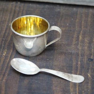 925 Sterling Silver Cup & Spoon