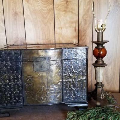 Palm Tree Chest and Lamp