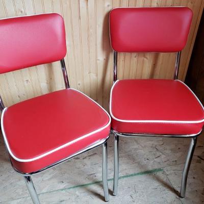 Retro Red Dining Chairs (2)