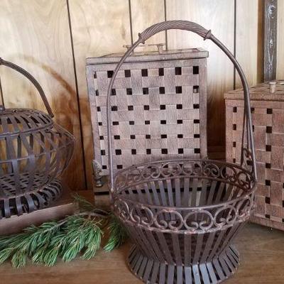 Decorative Metal Baskets and Boxes (4)