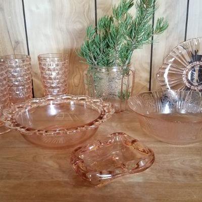 Vintage Peach Glassware