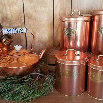 Copper Teapots and Canisters