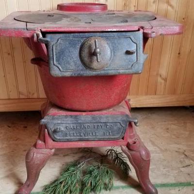 Red Cast Iron Stove