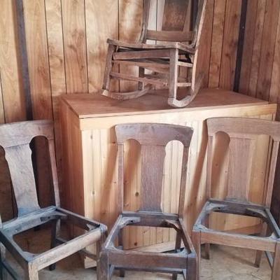 Wood Chairs and Rocker