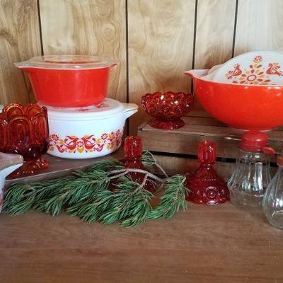 Orange Pyrex and Orange Glass