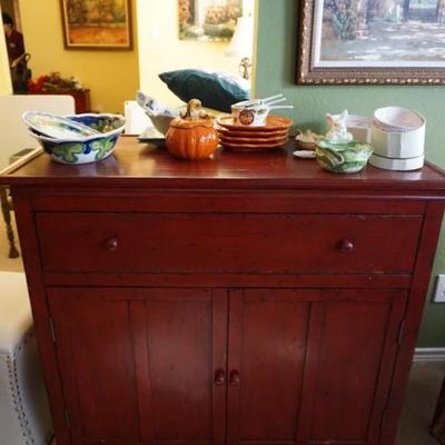 Red Buffet Table