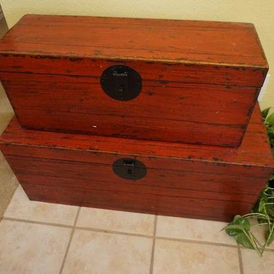 Various Sized Red Chests