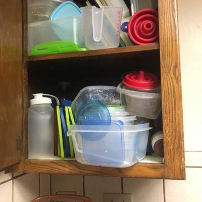 Lots of plastic containers 