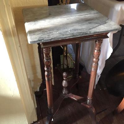 Marble top table.