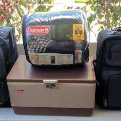 ESS015 Coleman Sleeping Bag, Cooler & Suitcases