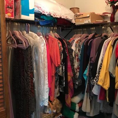 Lots of Ladies Clothing! Shoes ( like new size 8) and purses in very good condition 