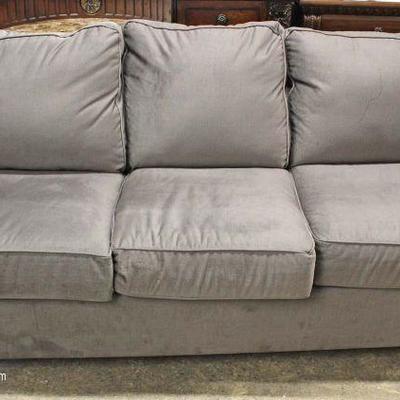 NEW Contemporary Gray Upholstered Sleeper Sofa â€“ auction estimate $300-$600 
