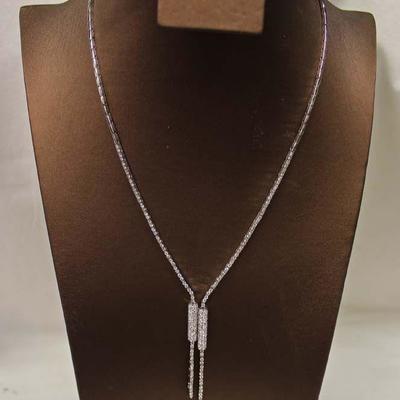18 Karat White Gold 2 Â½ CTW Diamond Necklace â€“ auction estimate $1500-$2500 