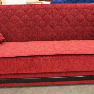 NEW Contemporary Red Upholstered Decorator Convertible Sofa/Day Bed â€“ auction estimate $300-$600 