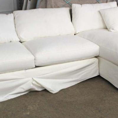  NEW Contemporary Shabby Chic Design White Sectional Sofa Chaise with Tags by â€œKlaussner Furnitureâ€ â€“ auction estimate $400-$800

  