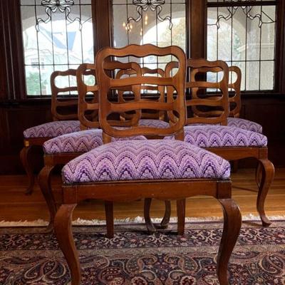 Queen Anne Side Chairs, Set of Six