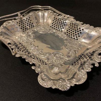 Sterling Pierced Tray with Handle Robert Pringle & Sons