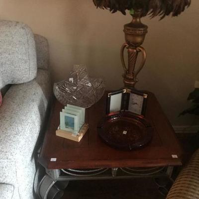 End Table with Metal Base 