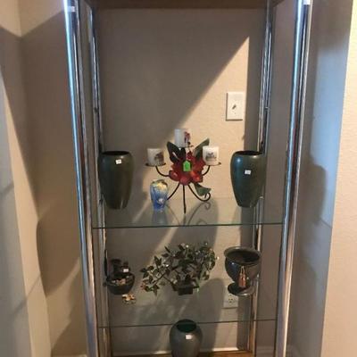 Vintage Metal Curio Cabinet 