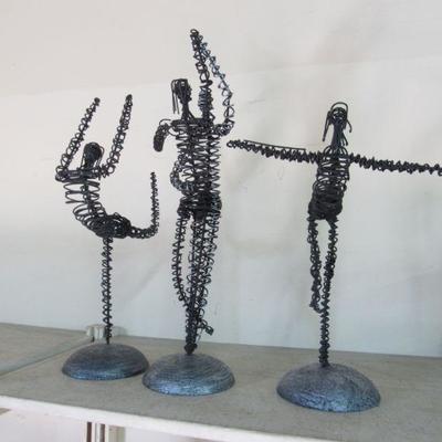 Set of 3 Wire Iron Dancers