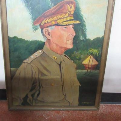 1942 Gen. MacArthur Portrait Painting