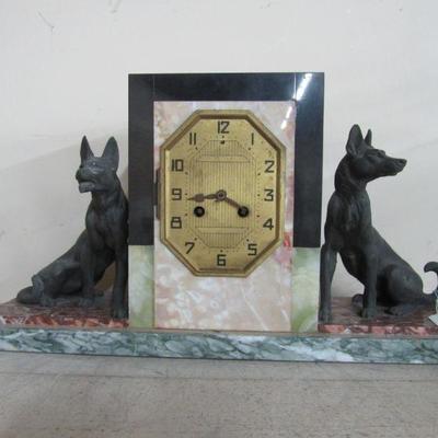 Art Deco Marble Clocks with dogs