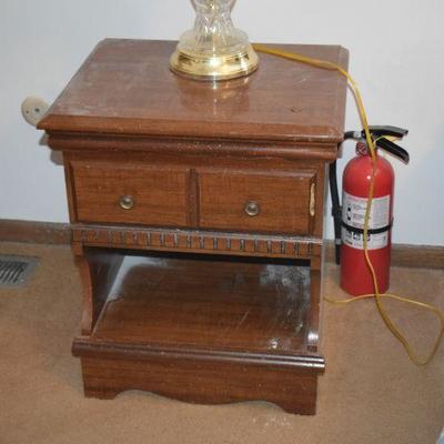 Side Table & Fire Extinguisher
