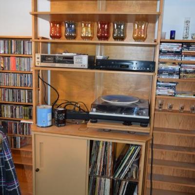 Electronics, Cabinet, Records, & CD'S, DVD'S