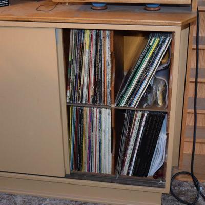 Vinyl Records & Cabinet