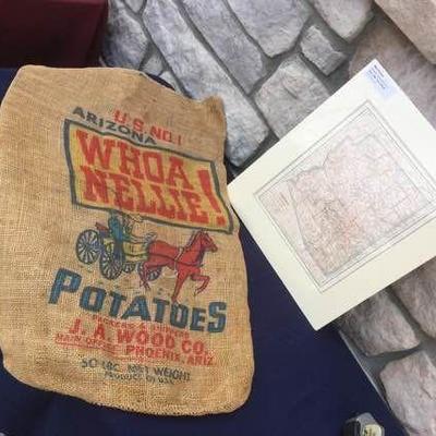 AZ Vintage Map and Potato Bag