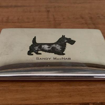 Sterling silver cigarette case with Scottie on top