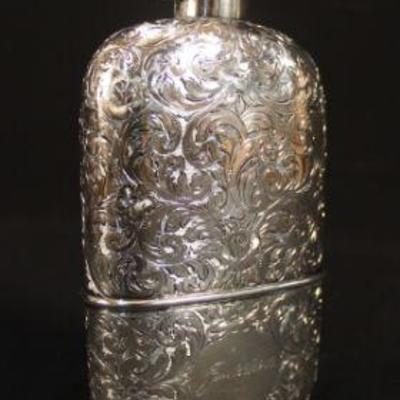 Black Starr & Frost etched flask