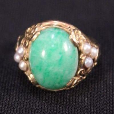 Jade & Pearl Arts & Crafts Ring