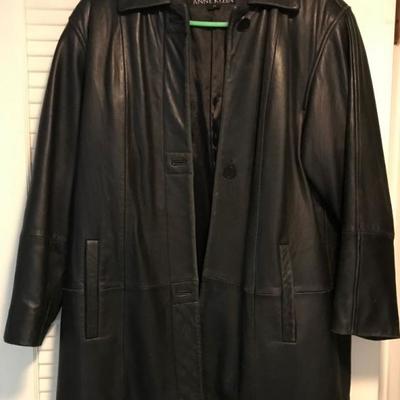 Anne Klein leather coat