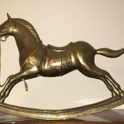 Vintage brass rocking horse