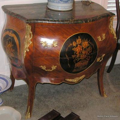 French Painted Marble top Chest