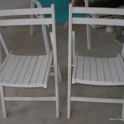 Pair White Fold up chairs