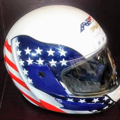 Full Face Motorcycle Helmet Red White and Blue Fl ...