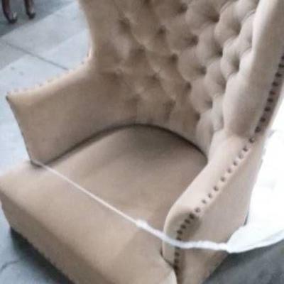 Remmy Velvet Slate Upholstered Arm Chair  MSRP $6 ...