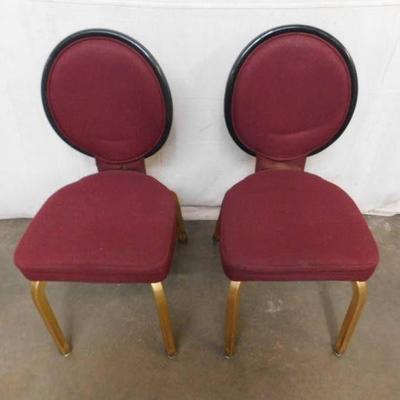 2 Metal Frame with Cloth Seat Dining Height Chairs