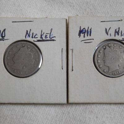 1900 & 1911 V - Nickels 