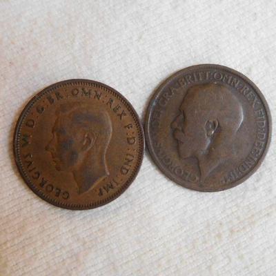 1943 & 1916 Half Pennies 