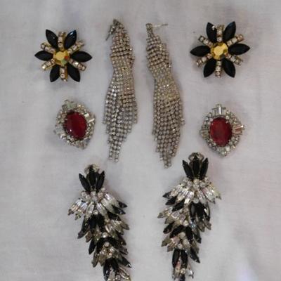 Beautiful Rhinestone Earrings -- View All Costume Jewelry