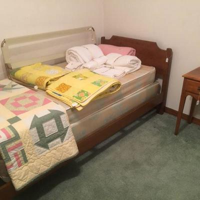 Vintage Maple Twin Bed with mattress and box springs