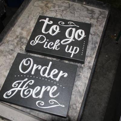 2 Signs - Pickup and Order Here
