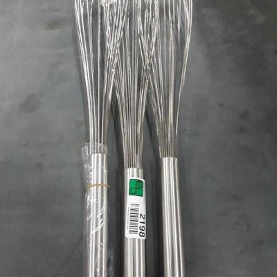 3 VARIOUS Size Whisks