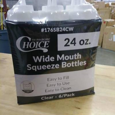 6 pack of Wide Mouth Squeeze bottles(24oz.)
